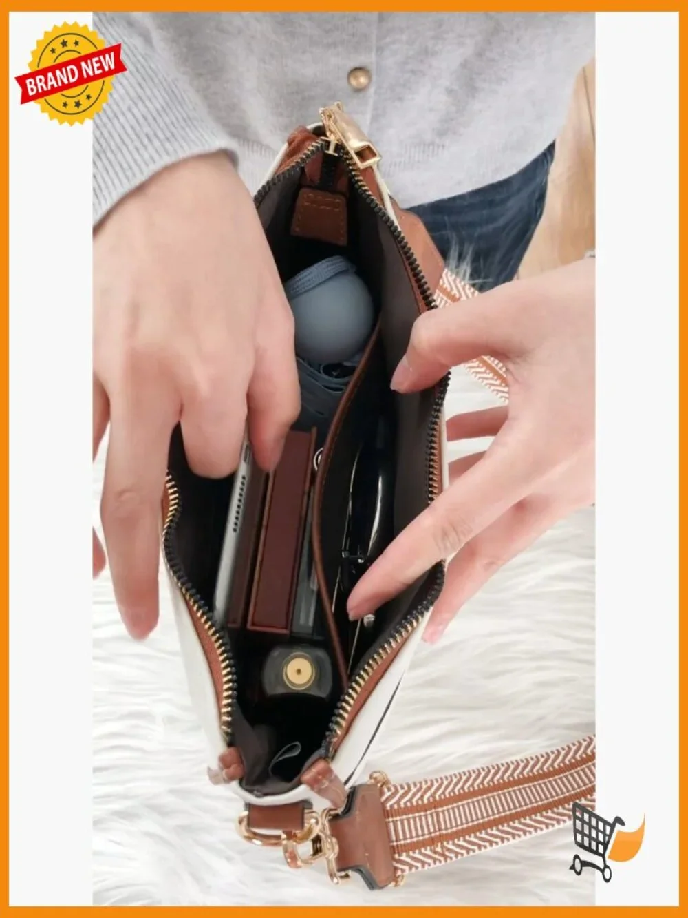 Vegan Leather Hobo Crossbody Purse with Wide Strap